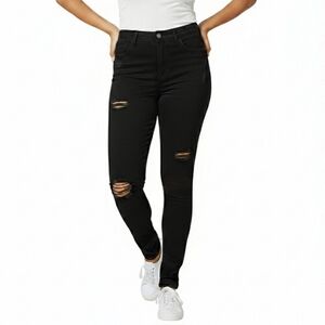 Hollister Super Skinny Jeans Womens Size 5 L - 27 Black High Rise Distressed